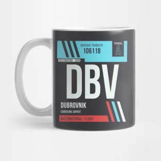 Dubrovnik (DBV) Airport Code Baggage Tag Mug